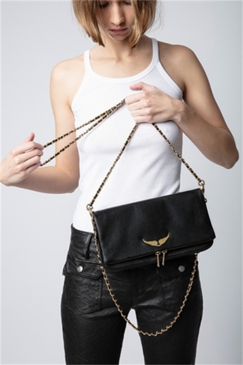 Zadig & Voltaire Rock Bag Negras Doradas | ZV-256054